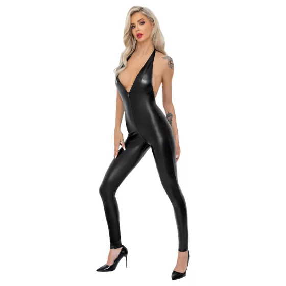 / Noir - černý overal s halter výstřihem - XL