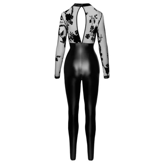 Noir - overal s krajkovým vrškem (černá) - XL