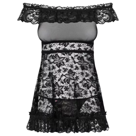 Obsessive - babydoll s volánky a tanga - černá