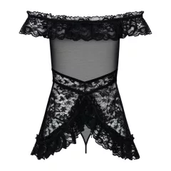 Obsessive - babydoll s volánky a tanga - černá
