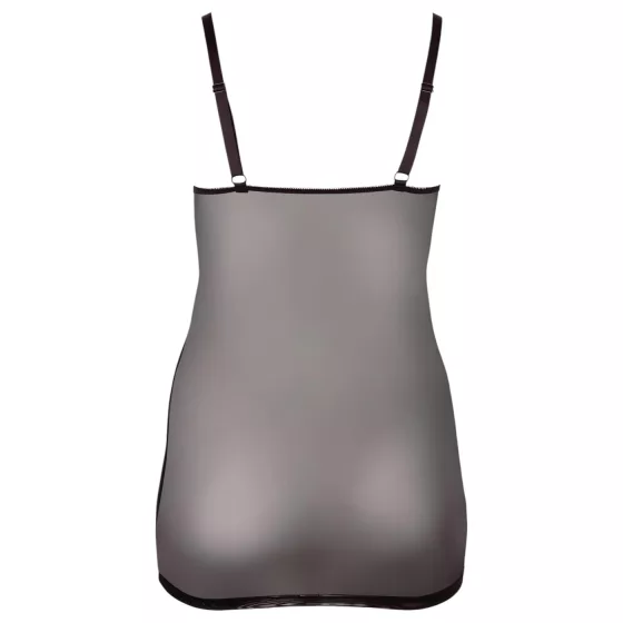 Cottelli Plus Size - průsvitná krajková noční košilka - černá - 2XL
