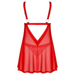 Obsessive Elianes - krajková babydoll souprava (červená)
