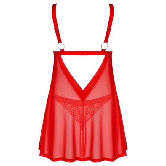 Obsessive Elianes - krajková babydoll souprava (červená)
