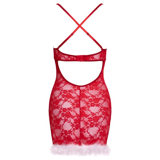 Cottelli - vánoční minišaty (červené) - L/XL