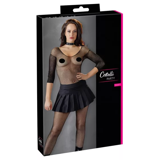 Cottelli - mini sukně s plisováním - černá - XL