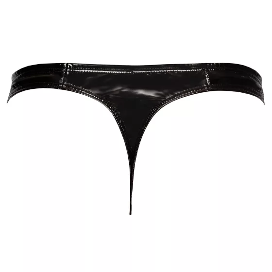 Black Level - pánská tanga - klasická - lesklý lak - černá - M