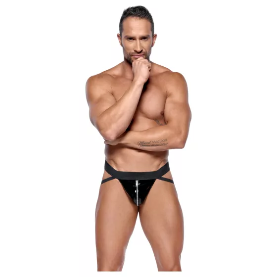 Black Level - jockstrap se zipem (černý) - M