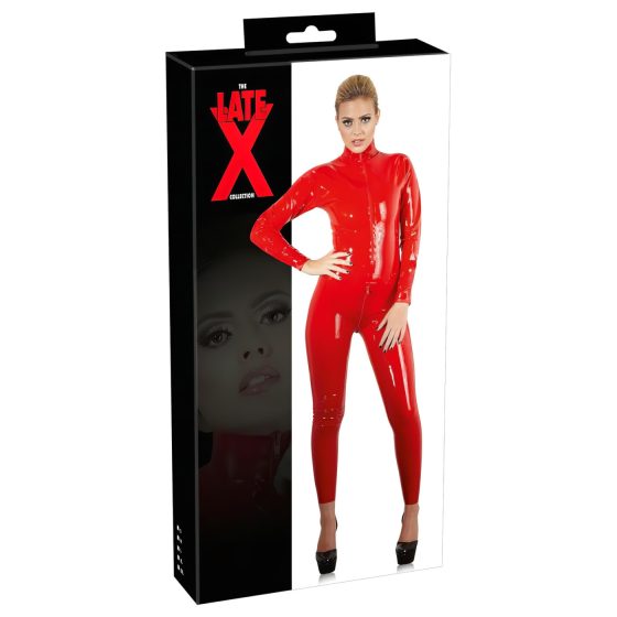 LATEX - Dámský Overal s Dlouhým Rukávem (červený)