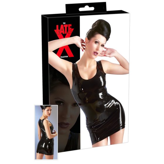 LATEX - černé mini šaty bez rukávů