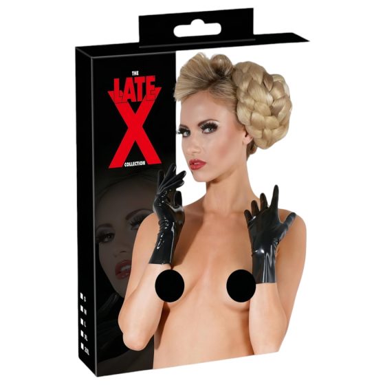 LATEX - krátké, unisex rukavice (černé)