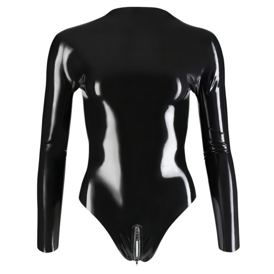 LATEX - dámské body s dlouhým rukávem - černé - 2XL
