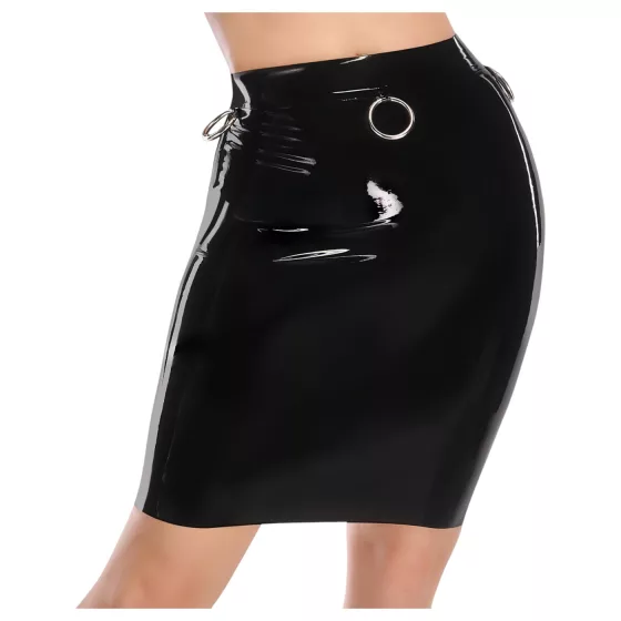 / LATEX - latexová midi sukně (černá)