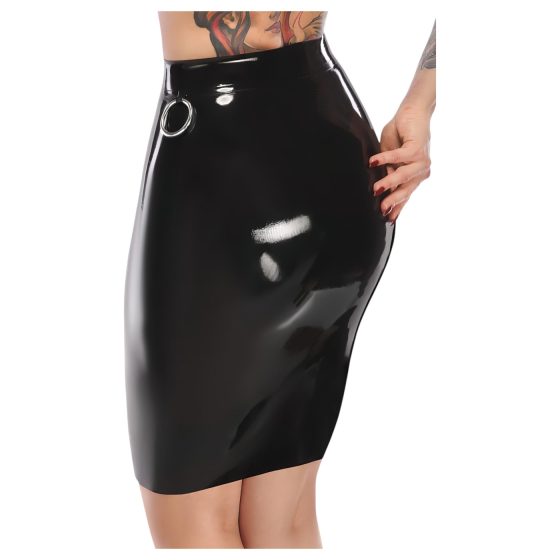 LATEX - latexová midi sukně (černá)