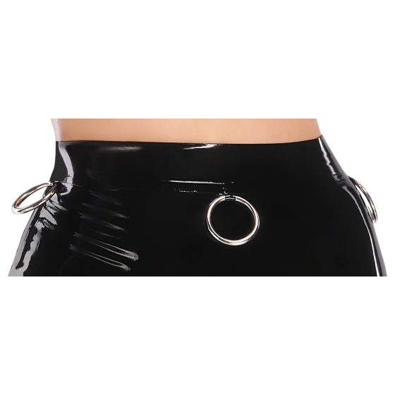 LATEX - latexová midi sukně (černá)