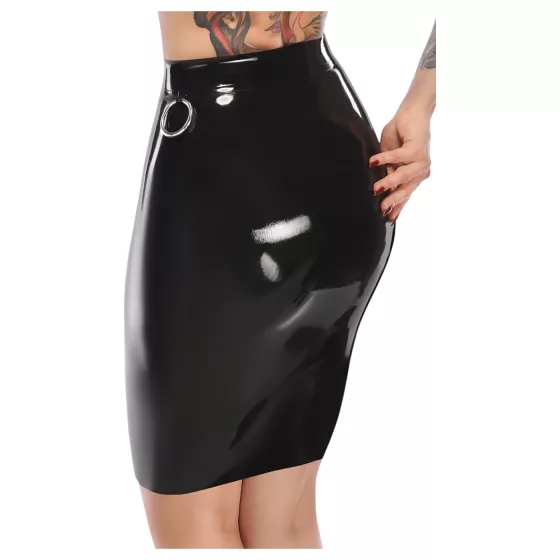 LATEX - latexová midi sukně (černá) - M