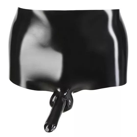Latexový boxerský návlek + návlek na penis (černý)