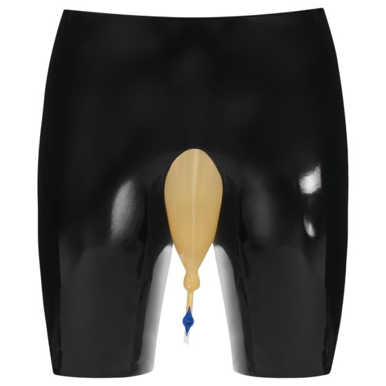 LATEX - Latexový inkontinenční spodní díl s vypouštěcím otvorem (černý)