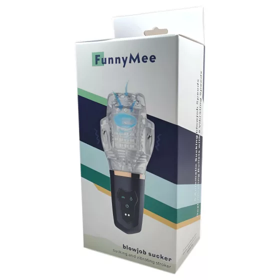 Funny Me Rocket Cup - masturbátor sání a vibrace - průhledný/černý