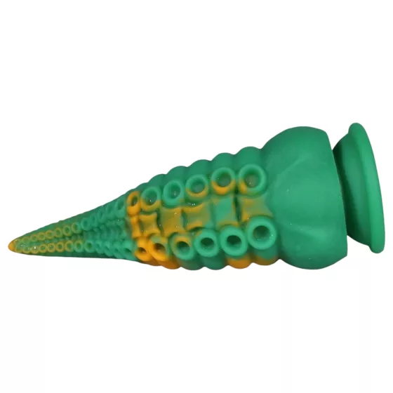 OgazR Octopuss - realistické dildo s chapadly - 21 cm - zelenožluté