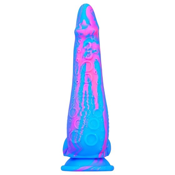Inkipus - silikonové dildo s varlaty - 18 cm (modrá-růžová)