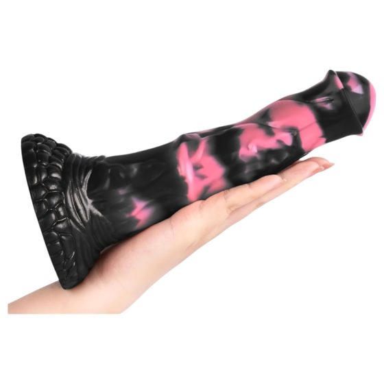 Bad Horse - silikonové dildo ve tvaru koně - 18 cm (černá-růžová)