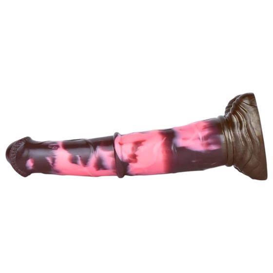 Špatný Kůň - silikonové dildo ve tvaru koně - 24cm (hnědo-růžové)