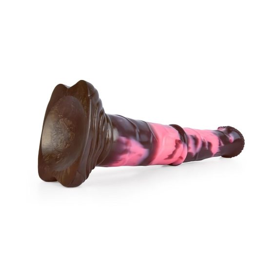 Špatný Kůň - silikonové dildo ve tvaru koně - 24cm (hnědo-růžové)