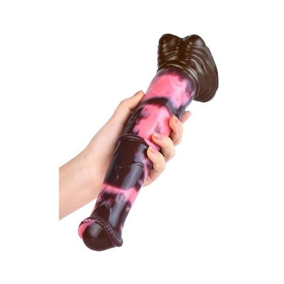 Špatný Kůň - silikonové dildo ve tvaru koně - 24cm (hnědo-růžové)