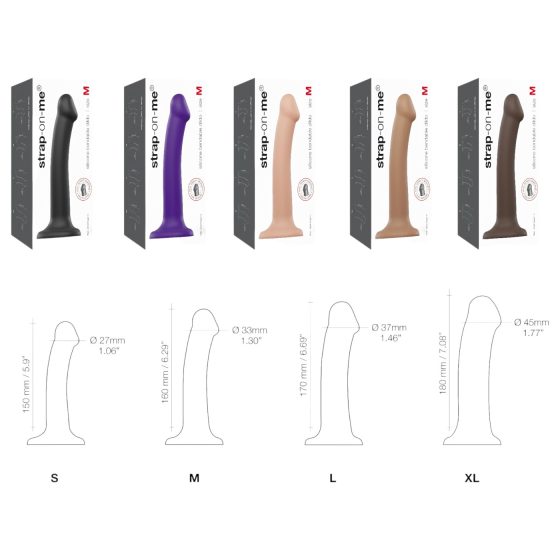 Strap-on-me Dual S - dvojitá vrstva dildo (černé)