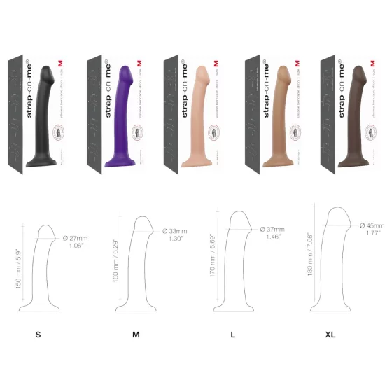 Strap-on-me Dual S - dvojité dildo - dvojitá vrstva - černé