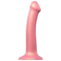   Strap-on-me Metallic Shine M - pokožce přátelské dildo (metalická růžová)