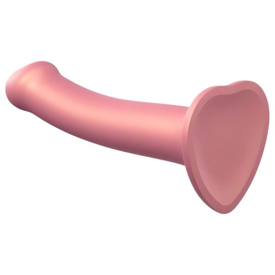 Strap-on-me Metallic Shine M - pokožce přátelské dildo (metalická růžová)