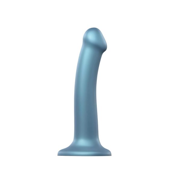 Strap-on-me Metallic Shine M - přátelský k pokožce dildo (metalická modrá)
