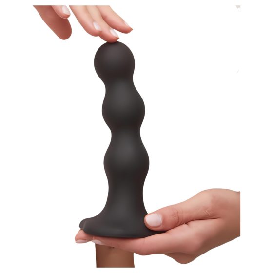 Strap-on-me Koule M - kuličkový přísavkový dildo (černý)