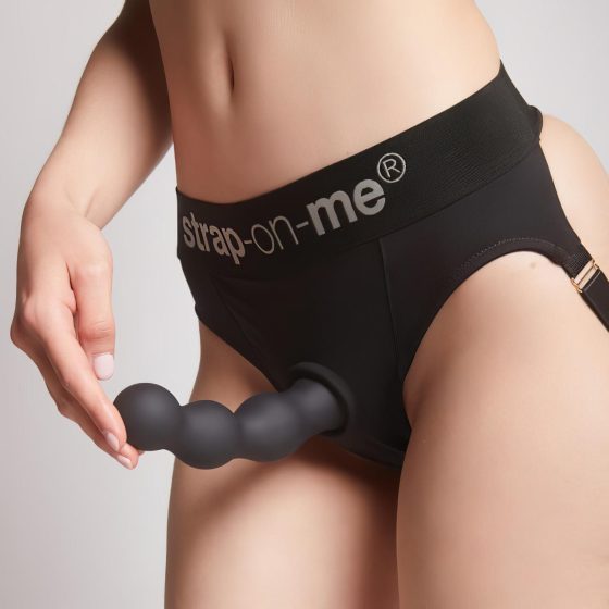 Strap-on-me Koule M - kuličkový přísavkový dildo (černý)