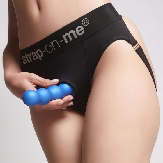 Strap-on-me Balls S - kuličkový přísavný dildo (modrý)