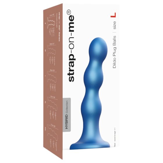 / Strap-on-me Balls L - kuličky, přísavný dildo (modrá)