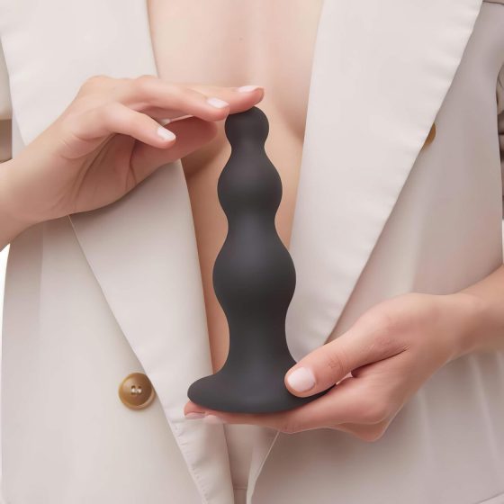Strap-on-me Korálky M - korálkový, přísavkový dildo (černý)