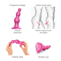   Strap-on-me Korálky S - korálkový dildo s přísavkou (růžový)