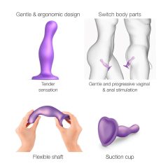Strap-on-me Curvy S - vlnitý dildo s přísavkou (fialový)