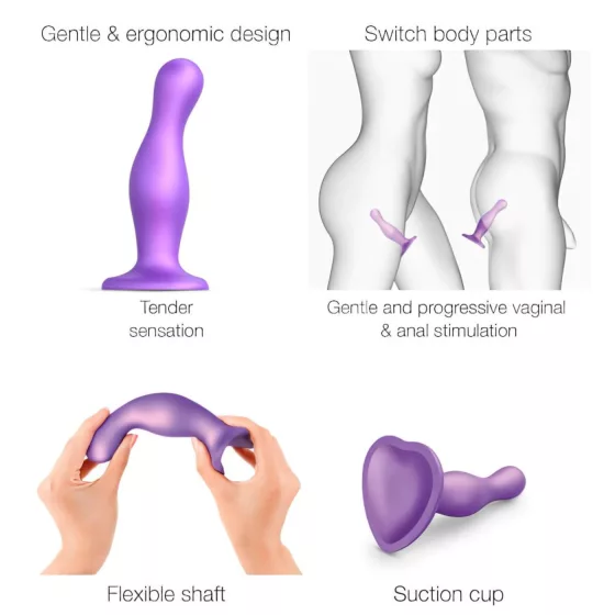 Strap-on-me Curvy S - vlnitý dildo s přísavkou (fialový)