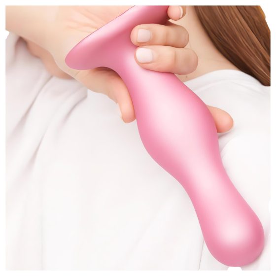 Strap-on-me Curvy M - vlnitý, s přísavkou dildo (růžový)