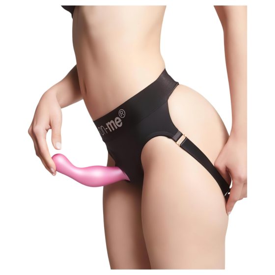 Strap-on-me Curvy M - vlnitý, s přísavkou dildo (růžový)