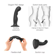 Strap-on-me - dildo s přísavkou a zakřivením - černé