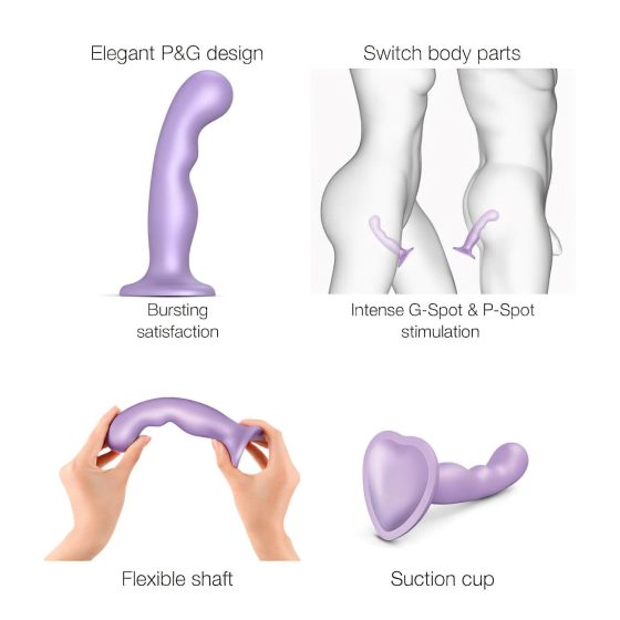 Strap-on-me P&G S - zakřivené dildo s přísavkou (fialová)