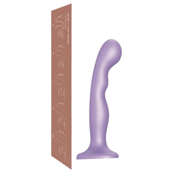/ qStrap-on-me P&G M - zahnuté dildo s přísavkou (fialové)