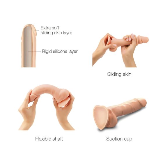 Strap-on-me M - dvouvrstvé dildo s přísavkou (přírodní)