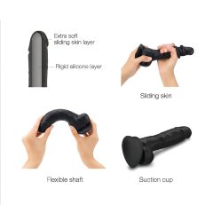 Strap-on-me M - dvouvrstvé dildo s přísavkou (černé)