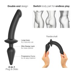   / Strap-on-me Switch Semi-Realistic XXL - 2v1 dildo (černý)