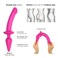   / Strap-on-me Switch Semi-Realistic L - 2v1 silikonové dildo (růžové)